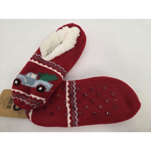 Northeast Outfitters Red Cozy Cabin Slippers Aloe Infused Womens Medium NWT - Picture 1 of 3